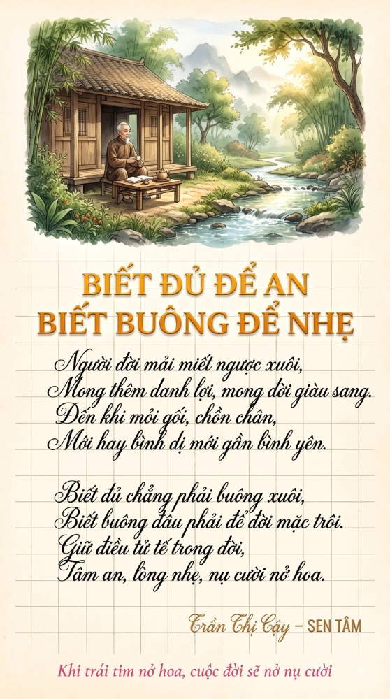 Biết đủ để an